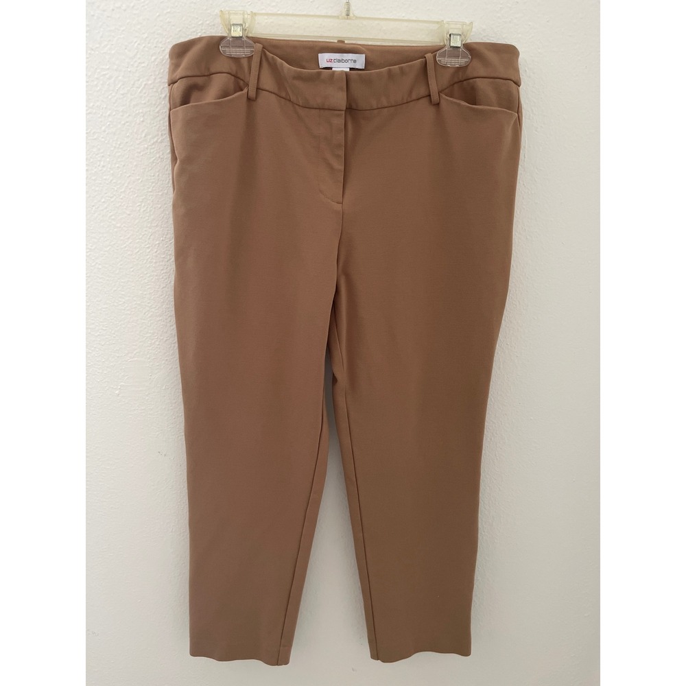 Liz Claiborne Women's Size 14 Tan Brown Career Cropped Dress Pants